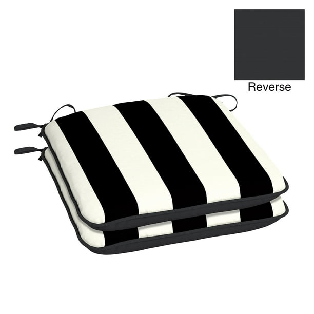 Rans Alfresco Stripe Chair Pads Set of 2 - 40cm Black Stripes
